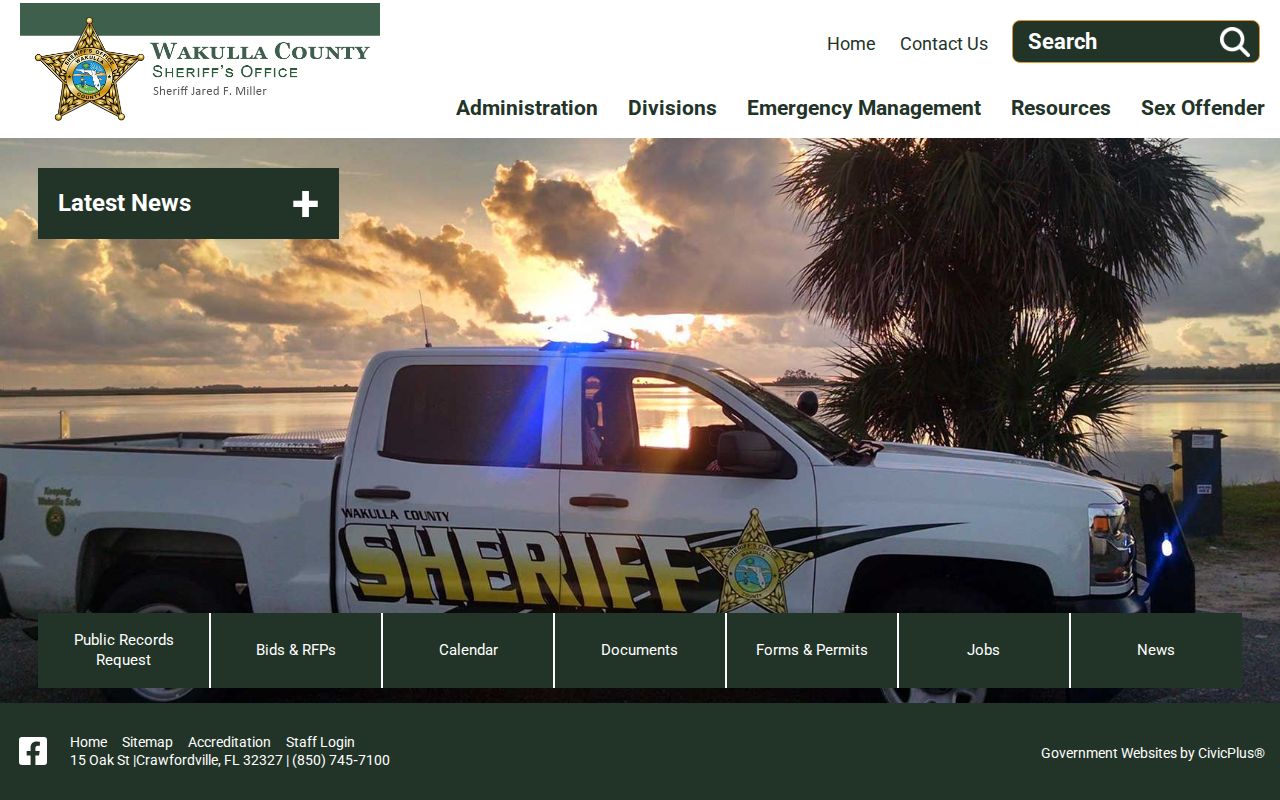 Wakulla County Sheriff's Office official service website